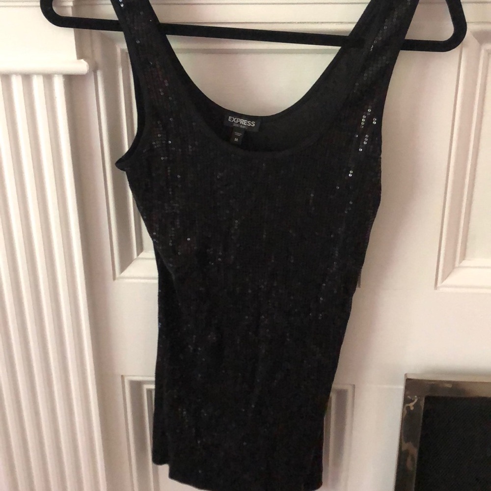 Blaxk sequined tank top